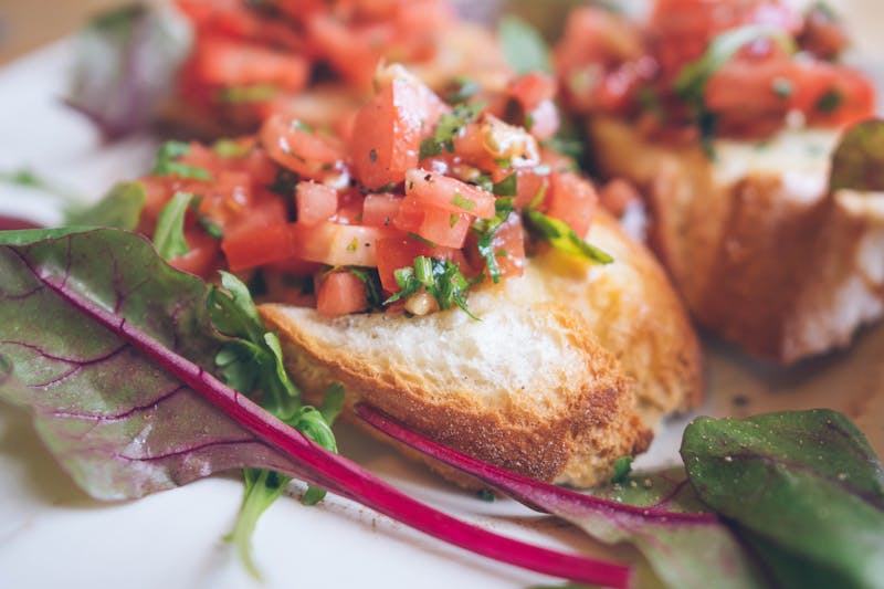 Bruschetta al pomodoro made with Anthony's coal fired bread