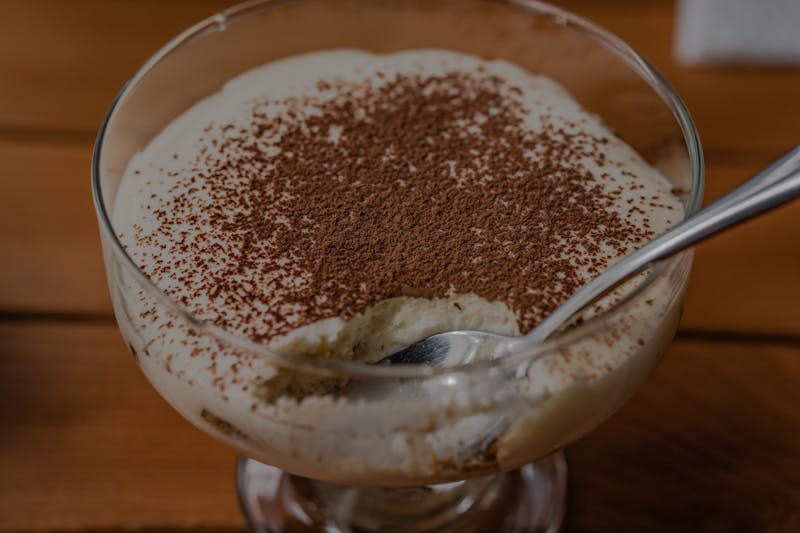 House-made tiramisu dessert at Anthony's coal fired pizza
